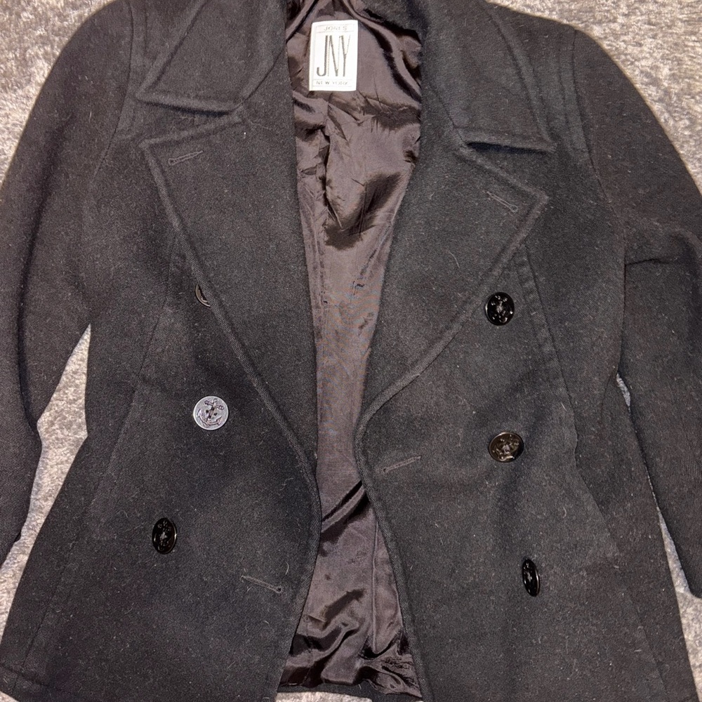 Jones New York Black Wool Peacoat